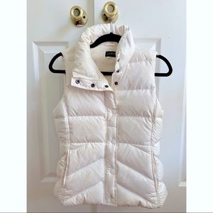 J.Crew White, Sherpa-lined puffer vest, size XS